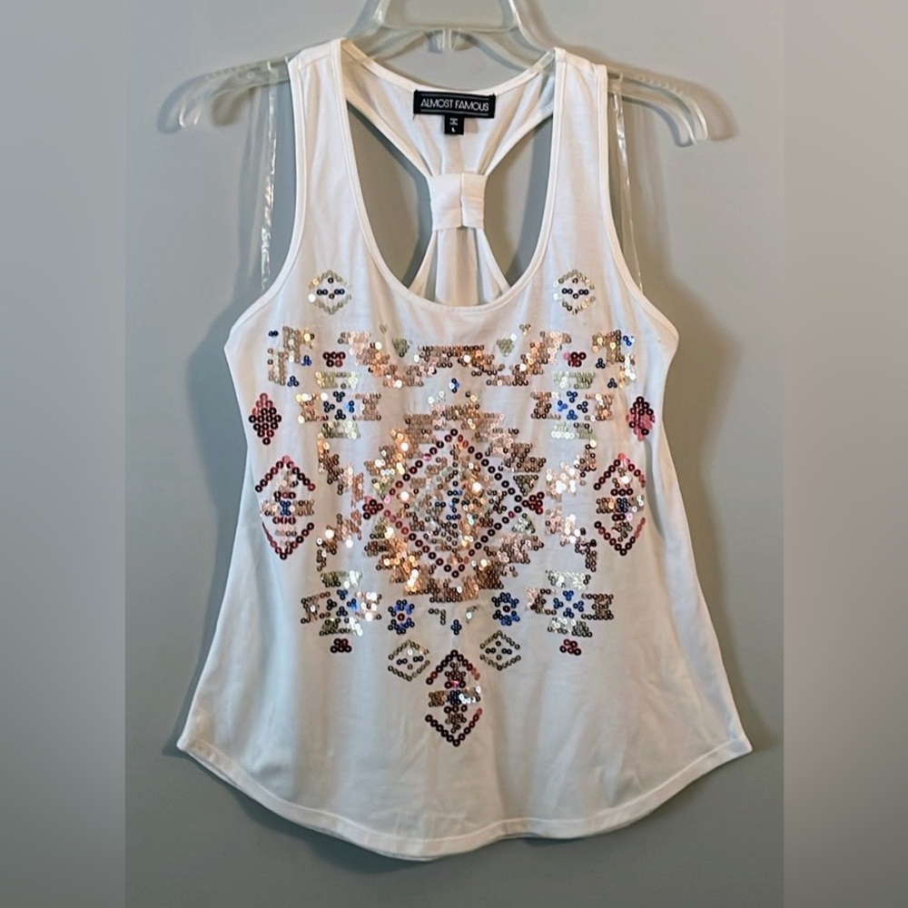 Almost Famous Sequined Tank L